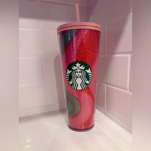 Starbucks 2020 Glitter Peppermint Swirl 24 oz Cold Cup